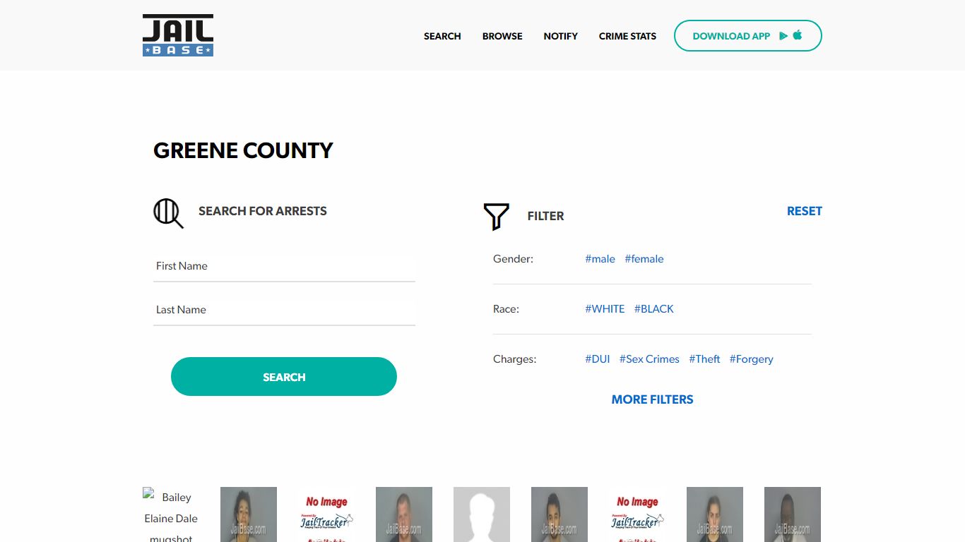Greene County Jail Inmate Search and Mugshots | JailBase