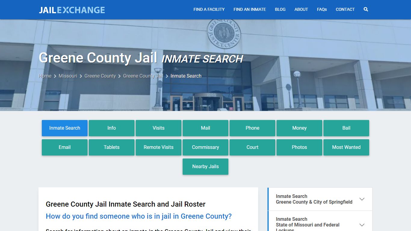 Inmate Search: Roster & Mugshots - Greene County Jail , MO - Jail Exchange